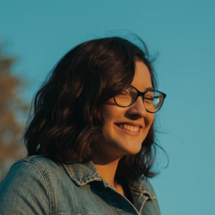 Smiling woman with glasses